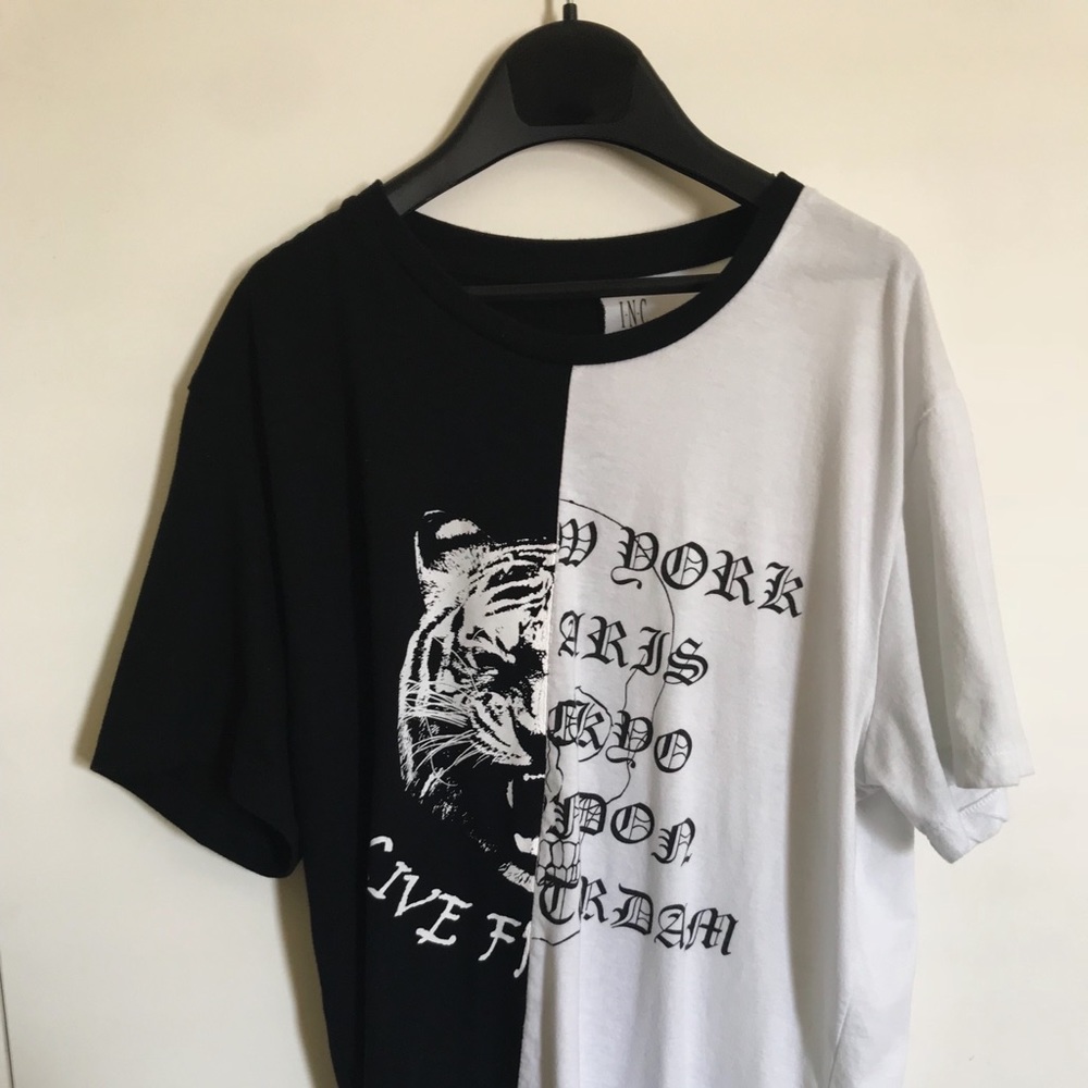 White & Black Tiger Shirt (International Concepts)